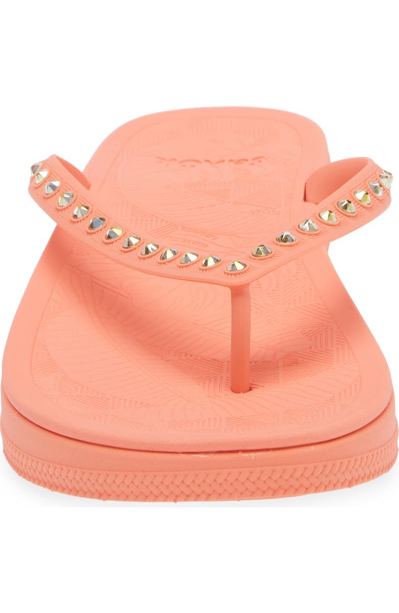 Sanuk Funshine Rhinestone Flip Flop, Alternate, color, Fusion Coral