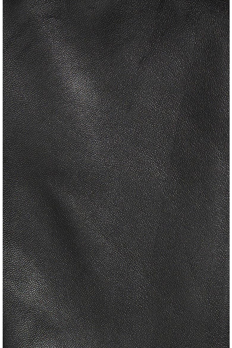 Zip Long Leather Gloves, Alternate, color, BLACK
