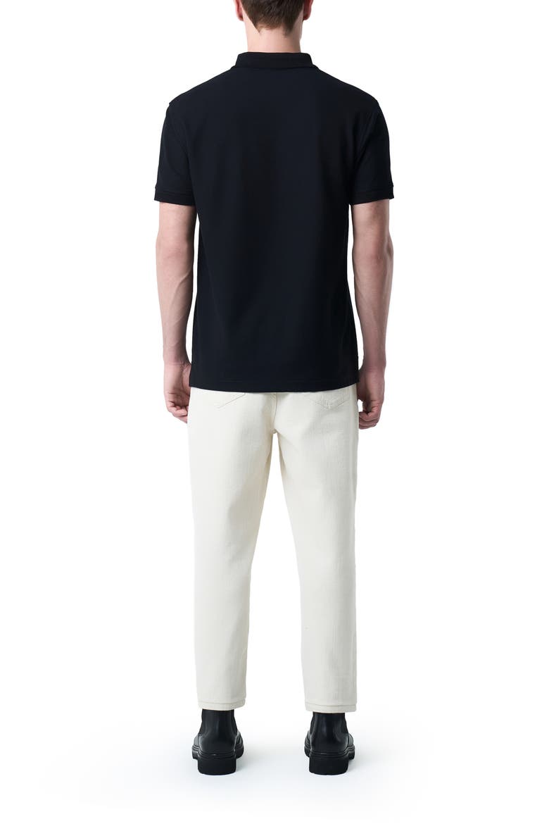 Semifit Polo With Jacquard Detail, Alternate, color, Black