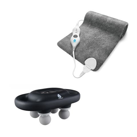 Recovery Essential 9-Speed Massage Gun & Extra Large Microplush Heating Pad