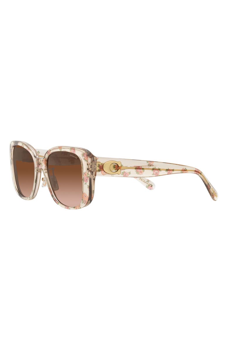 COACH 54mm Gradient Square Sunglasses, Alternate, color, Brown Grad