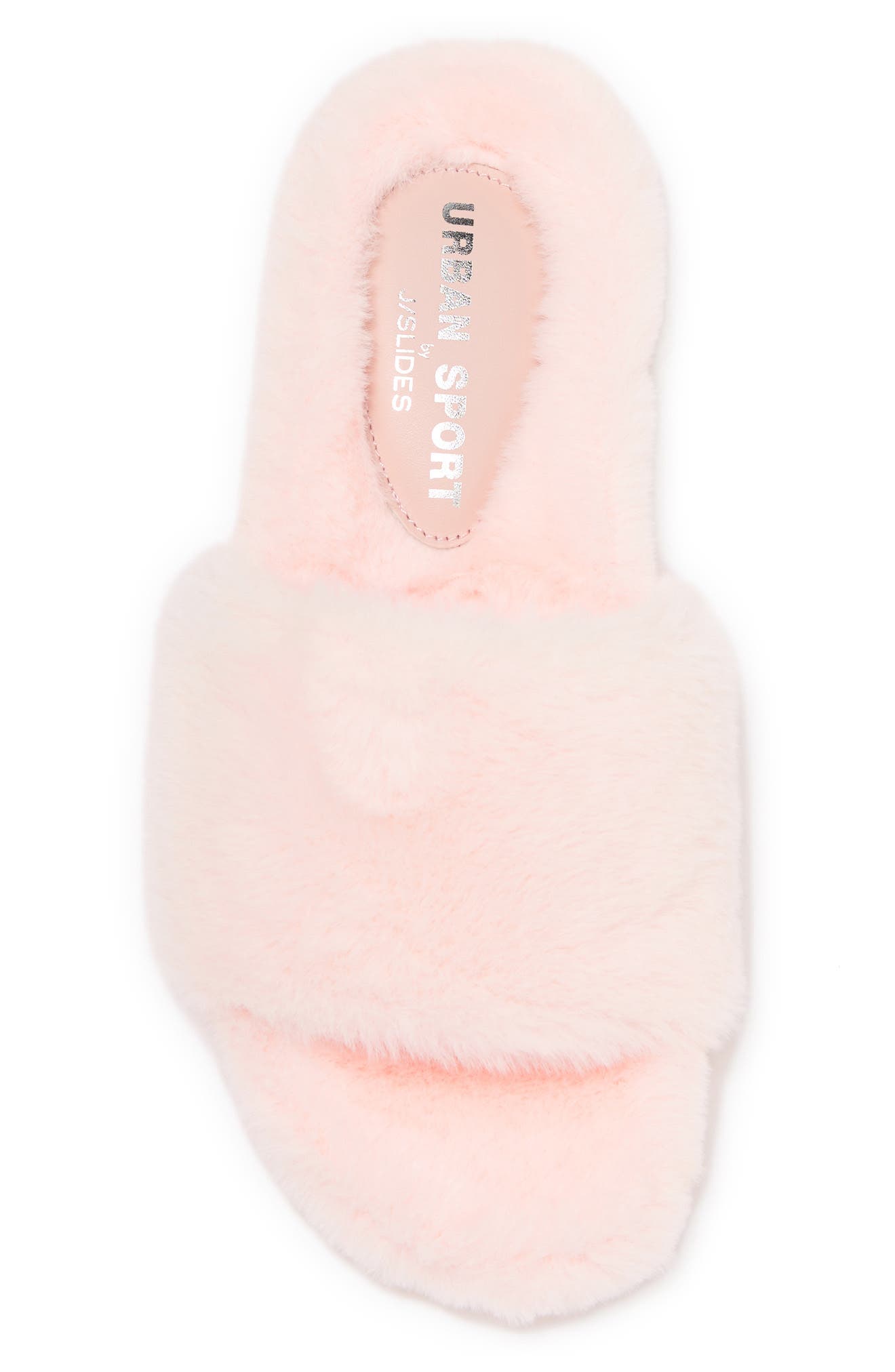 Leelee Faux Fur Slipper, Alternate, color, LIGHT PINK FAUX FUR