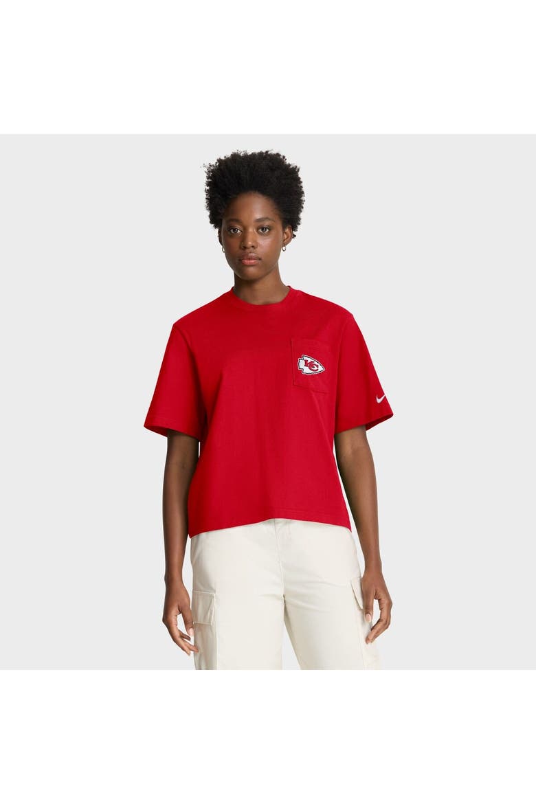Women's Nike Red Kansas City Chiefs Rewind Pocket Boxy T-Shirt, Main, color, Red