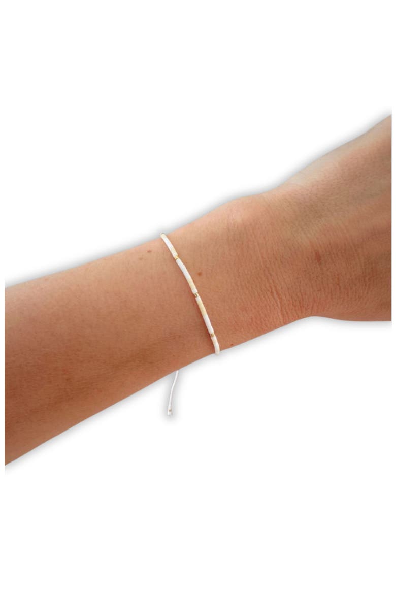 Purple Beaded Friendship Bracelets, Alternate, color, White
