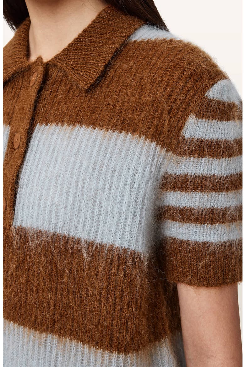 Clem Polo Sweater, Alternate, color, STEEL BLUE/ COGNAC