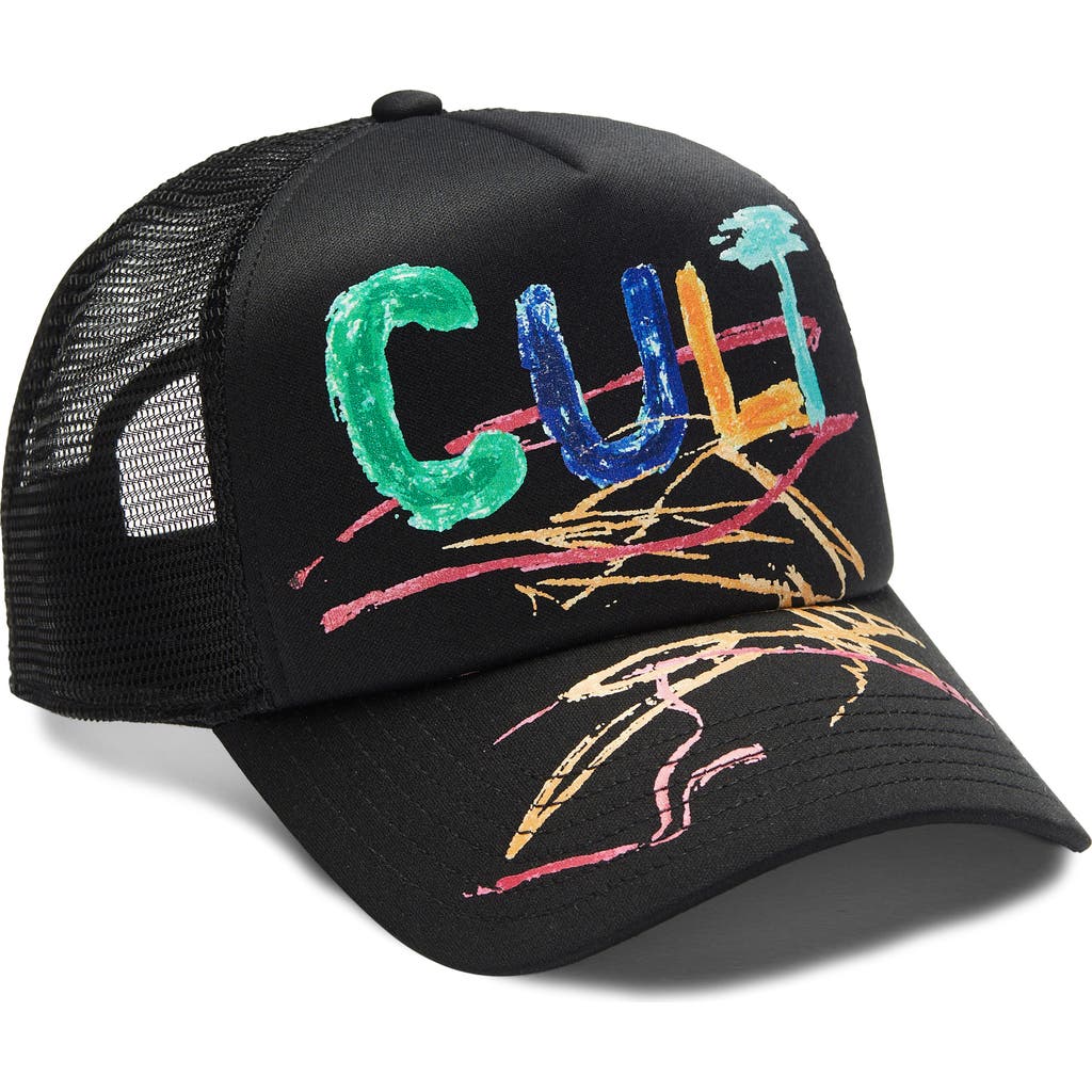 Cult Of Individuality Hand Drawn Shimuchan Logo Foam Trucker Hat In Black