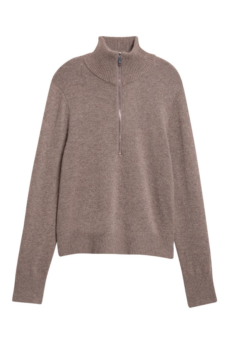 Saffron Wool & Cashmere Half Zip Sweater, Alternate, color, DARK NEUTRAL