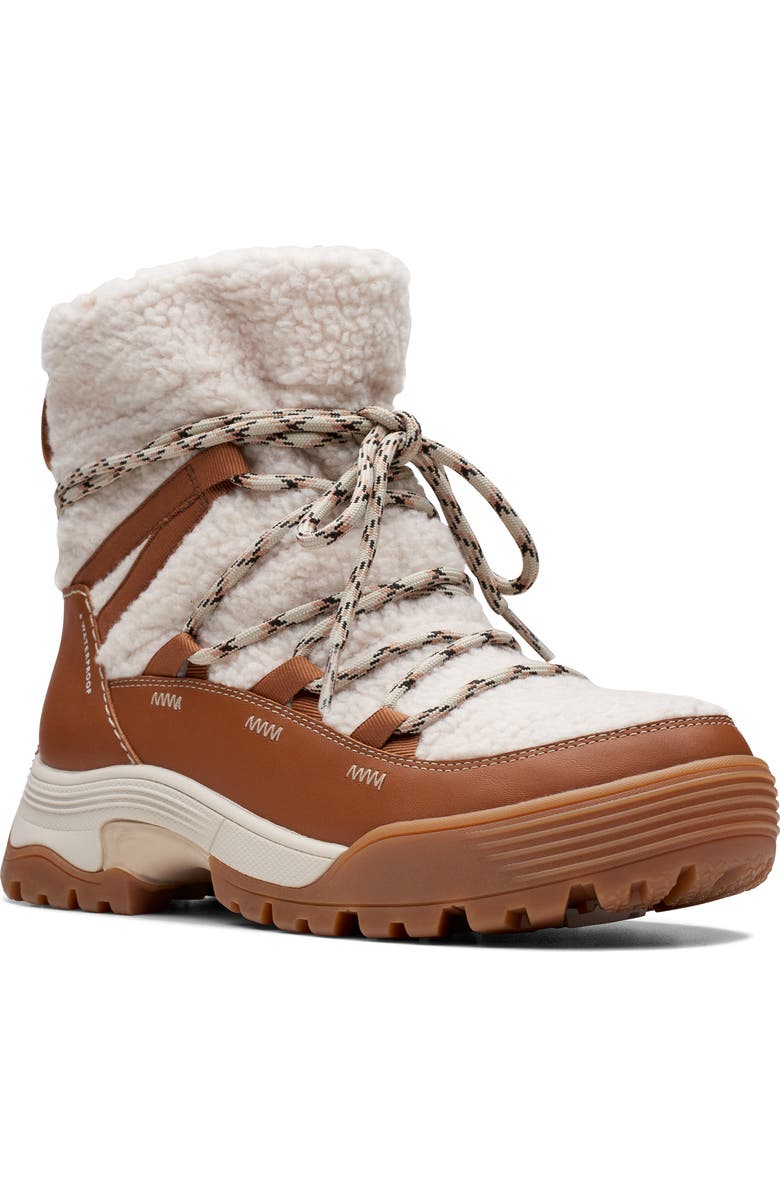 Clarks<sup>®</sup> ATL Hike Up Waterproof Faux Shearling Boot, Main, color,