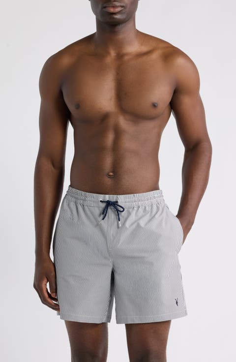 Warden Stripe Swim Trunks