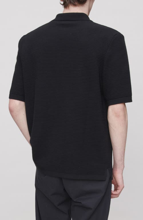Apc A. P.c. Livio Heathered Polo Sweater In Black