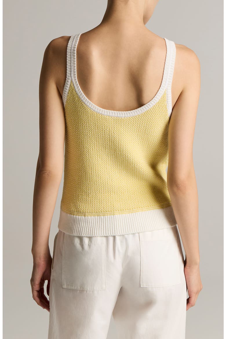 Birdseye Pocket Cotton Blend Tank, Alternate, color, LIGHT LIMONE/ OFF WHITE