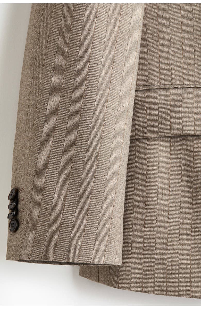 H&M Regular Fit Double-breasted Jacket, Alternate, color, Beige/Striped