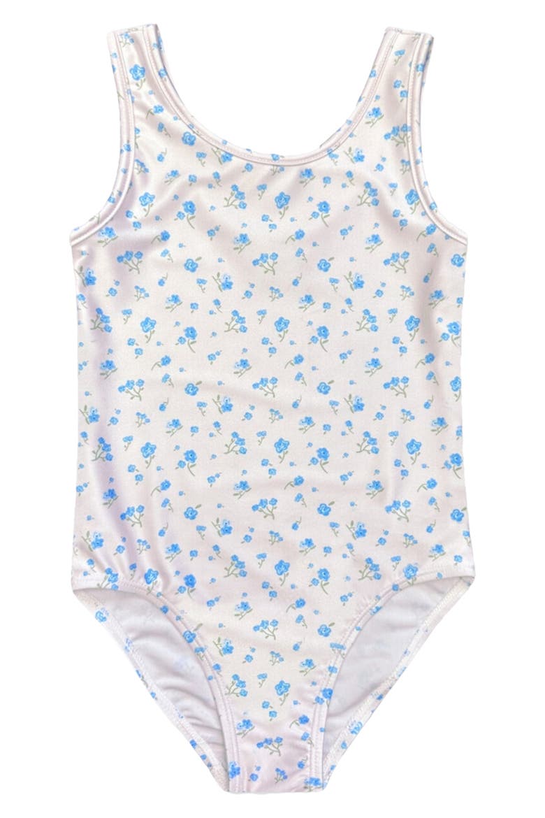 Kids' Crossback Swimsuit, Main, color, IVORY BLUE