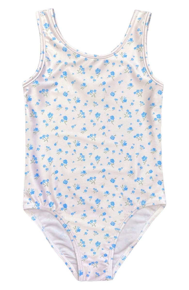 PixieLane Kids' Crossback Swimsuit, Main, color, Ivory Blue