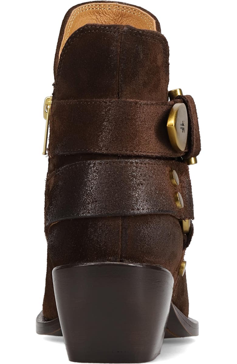 Frye Sacha Harness Bootie, Alternate, color, Chocolate