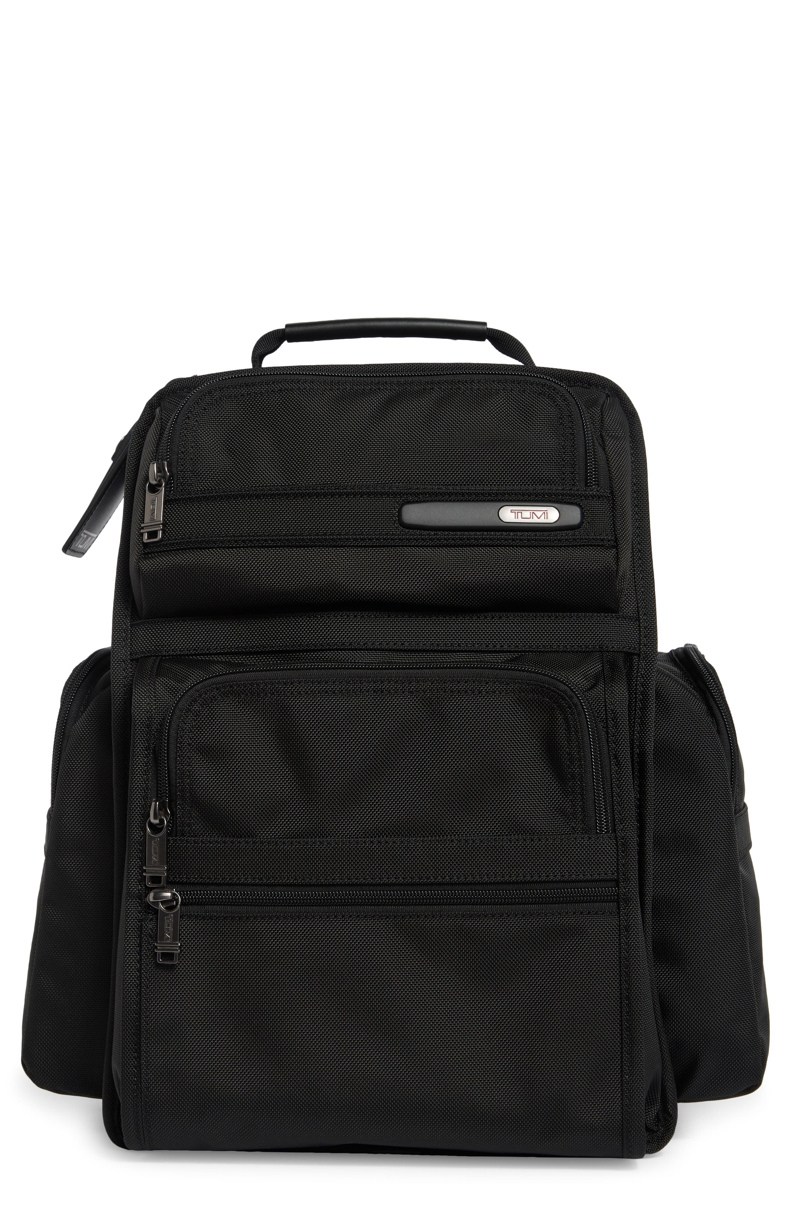 Brief Pack Nylon & Leather Backpack