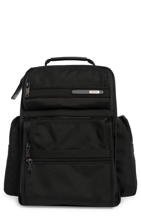 Brief Pack Nylon & Leather Backpack