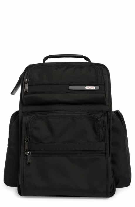 Brief Pack Nylon & Leather Backpack