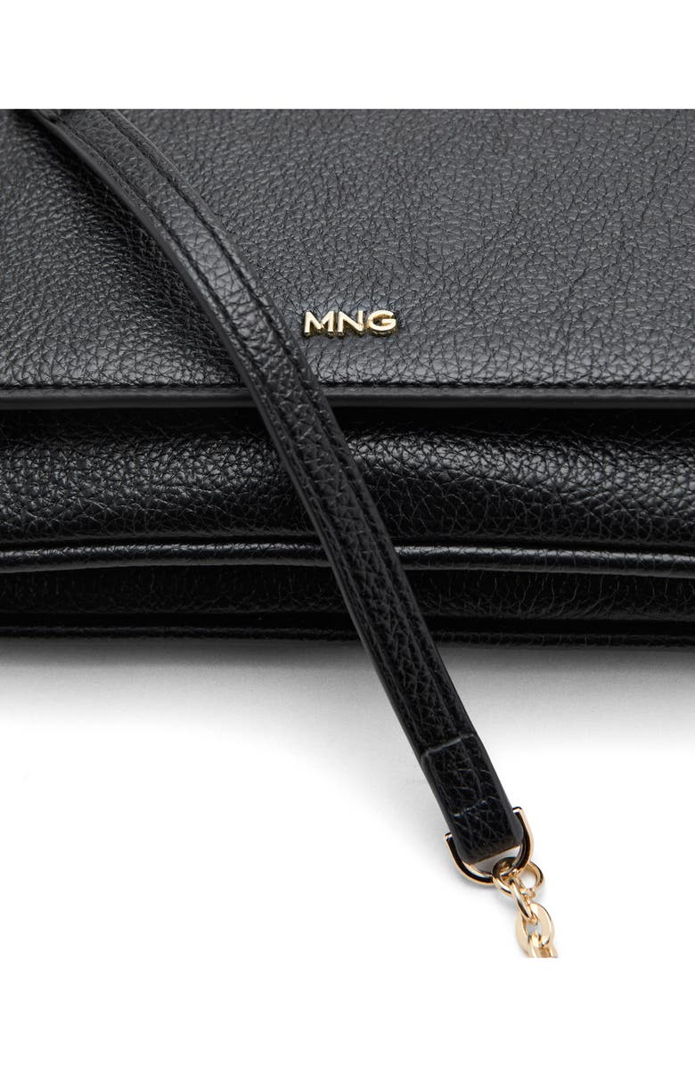 MANGO Small Faux Leather Crossbody Bag, Alternate, color, Black