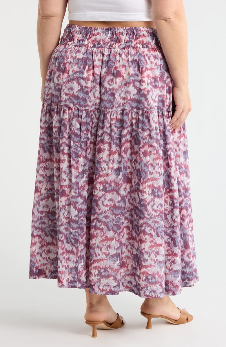 Treasure & Bond Smocked Waist Maxi Skirt, Alternate, color, Pink- Blue Daisy Tapestry