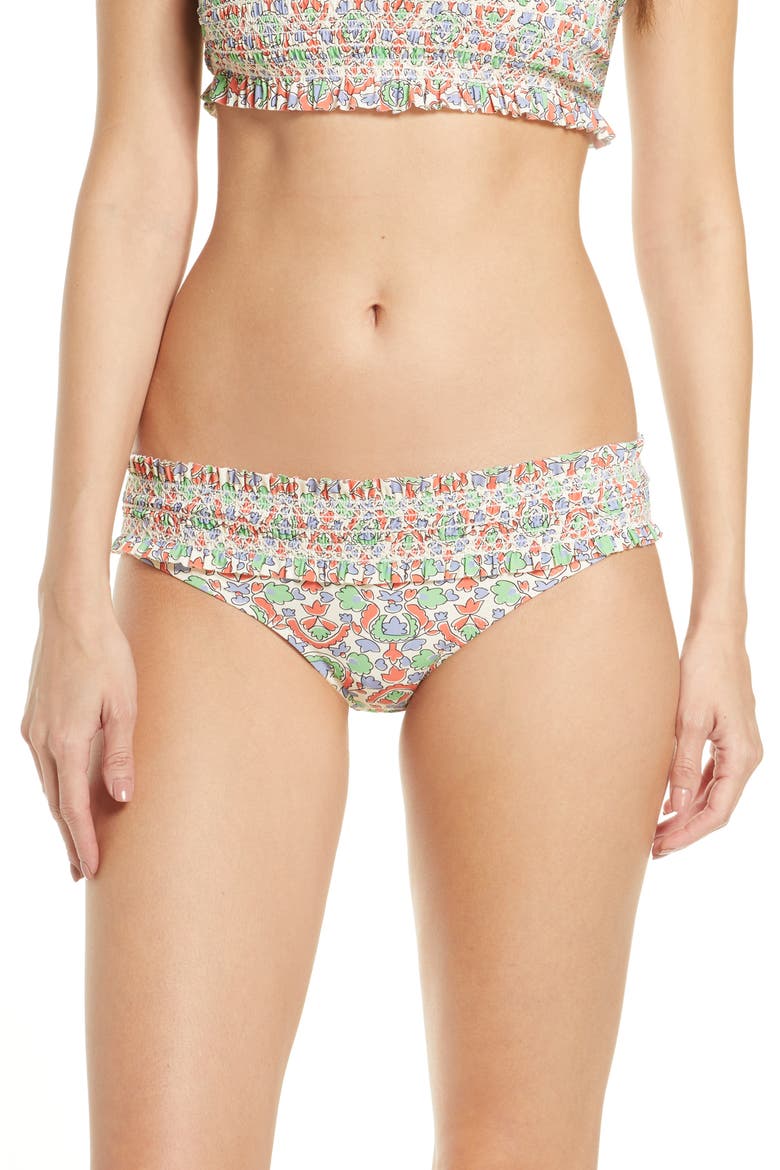 Costa Smocked Bikini Bottoms, Main, color, LEGACY PAISLEY