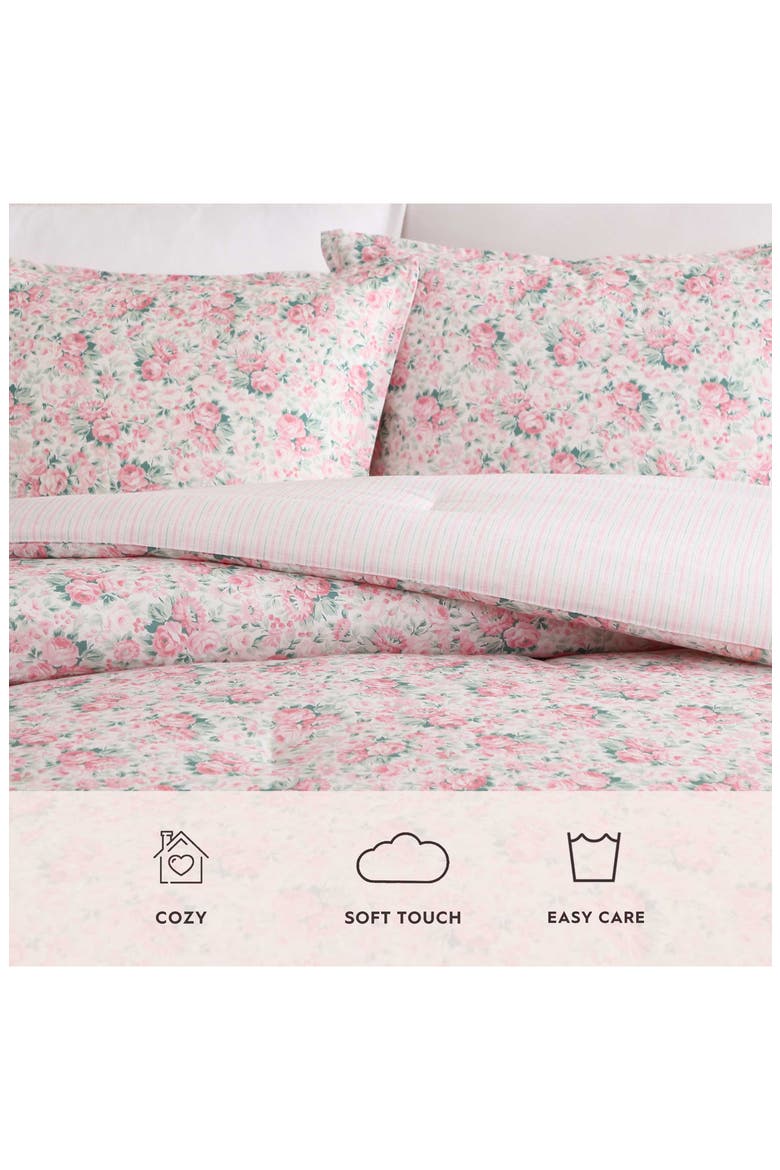 Ribbon Bouquet Comforter Set, Alternate, color, ROUGE PINK/ GREEN/ WHITE