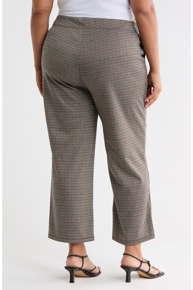Double Knit Wide Leg Pants, Alternate, color, TAUPE/ RUST/ BLACK