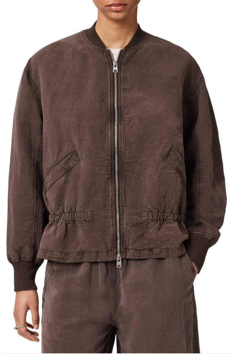 Sofi Bomber Jacket, Main, color, PLUM BROWN