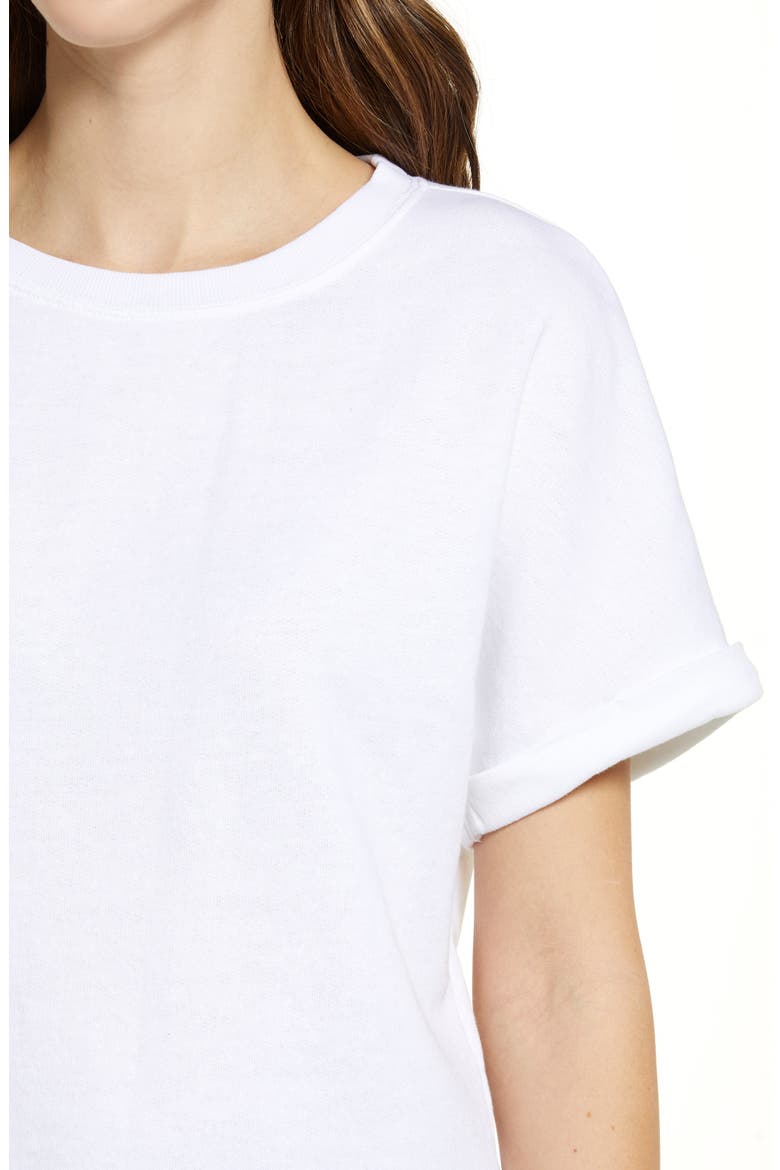 Dolman Sleeve French Terry T-Shirt, Alternate, color, WHITE