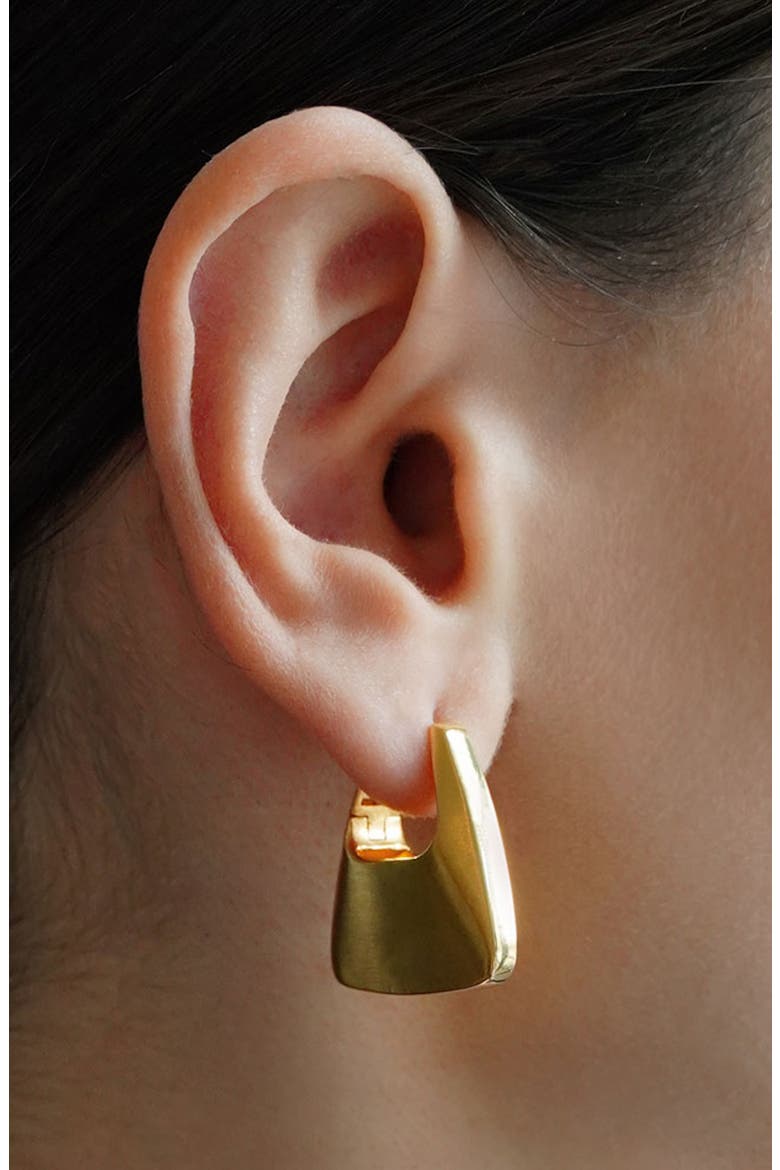 Oslo Hinge Square Hoop Earrings, Alternate, color, GOLD