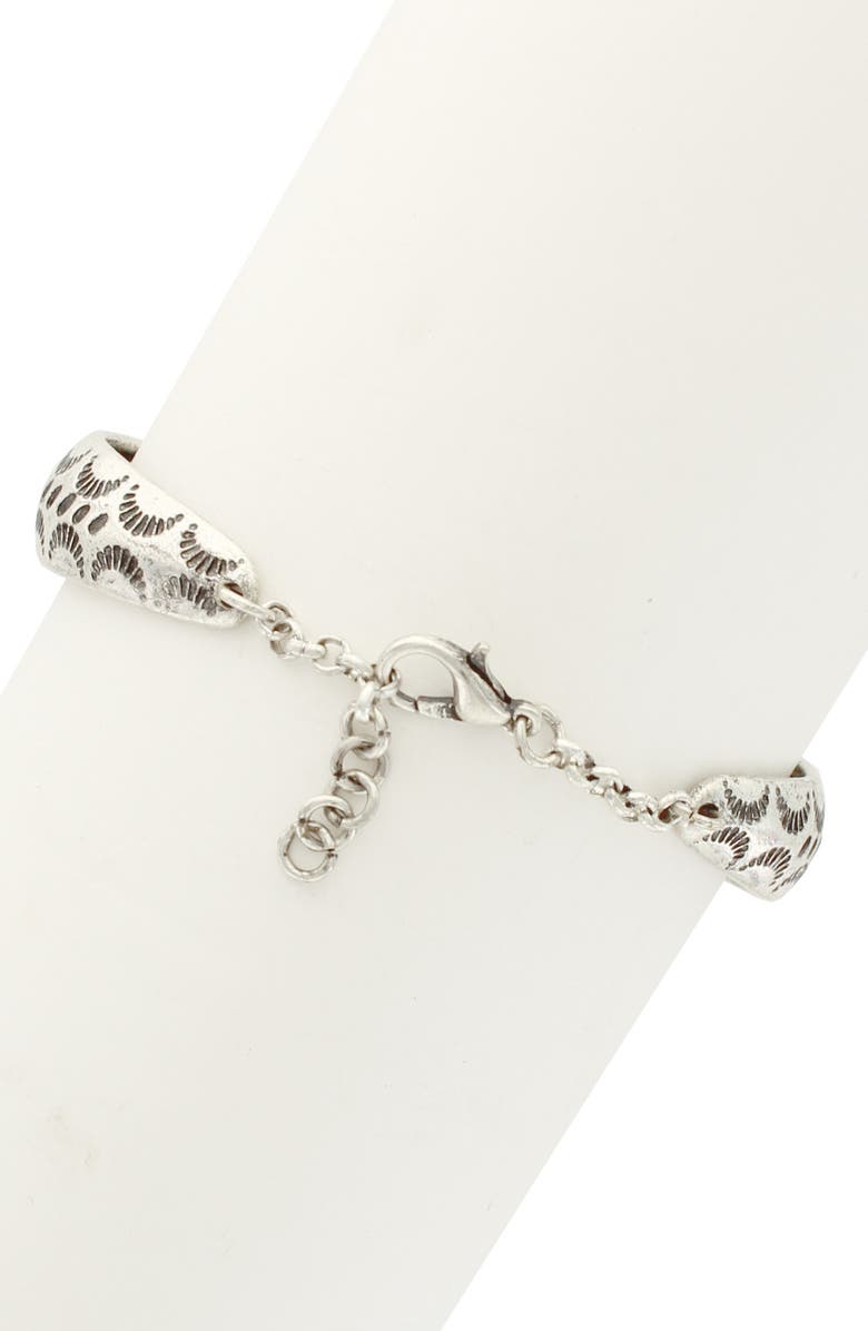 OLIVIA WELLES Crystal Crescent Cutout Bracelet, Alternate, color, Burnished Silver / Clear