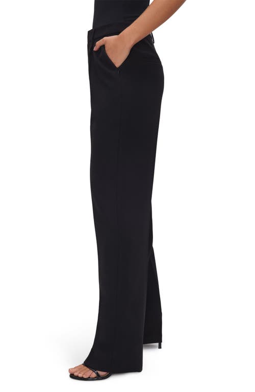 Good American Luxe Suiting Column Wide Leg Trousers In Black001