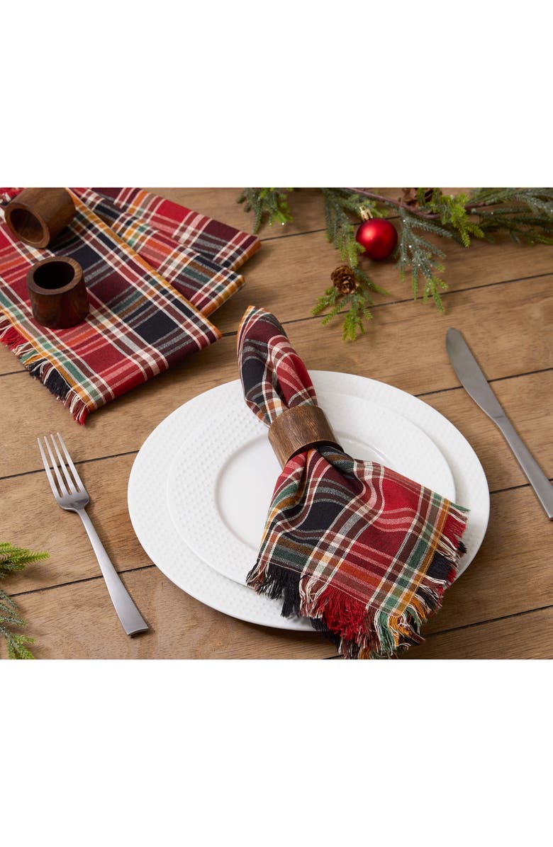 Design Imports High Country Plaid 4-Piece Napkin Set, Alternate, color, High Country Plaid