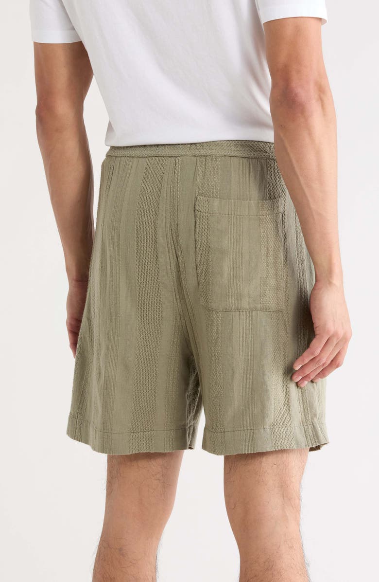 DENIM AND FLOWER Textured Drawstring Shorts, Alternate, color, Thyme Green