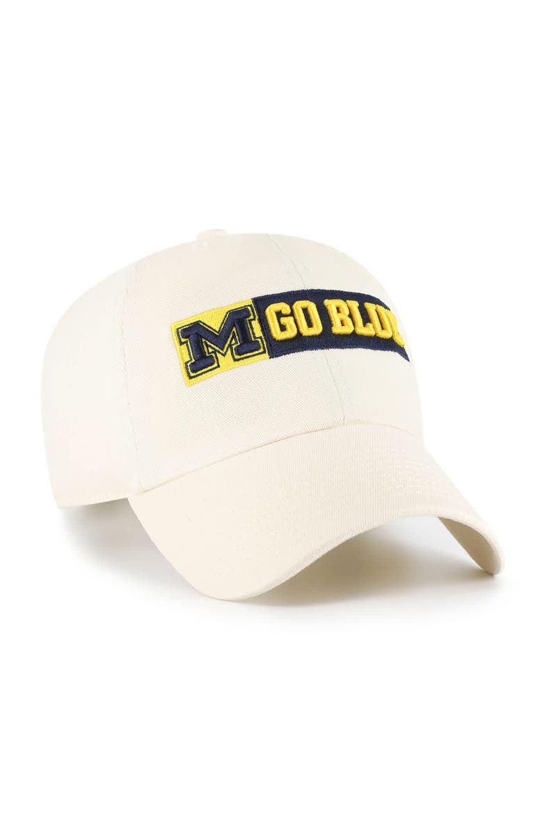 '47 Men's '47 Natural Michigan Wolverines Clean Up Adjustable Hat, Alternate, color, Natural