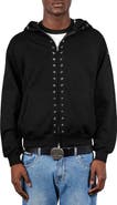 PLEASURES X Zero Skateboards Dane Studded Relaxed Fit Cotton Hoodie