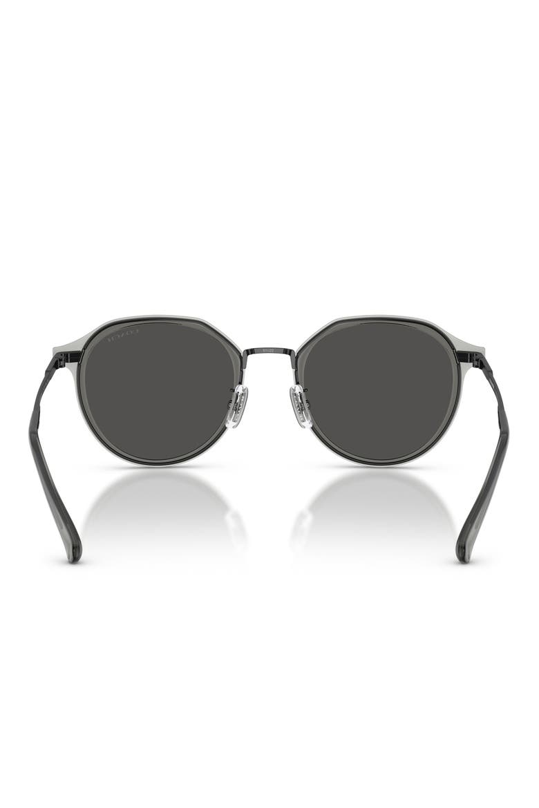 57mm Irregular Round Sunglasses, Alternate, color, SATIN BLACK / GREY SOLID