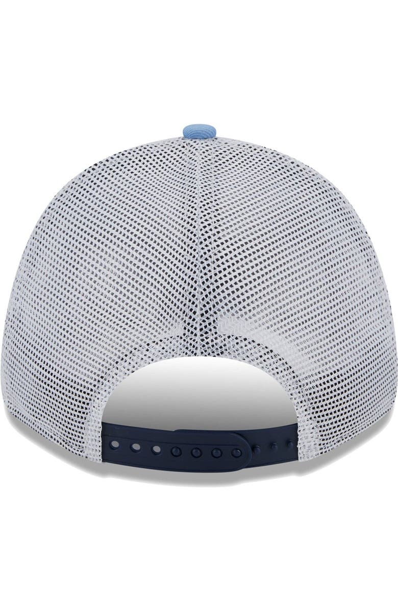 New Era Men's New Era Navy/Light Blue Sporting Kansas City Patch 9FORTY Trucker Snapback Hat, Alternate, color, 