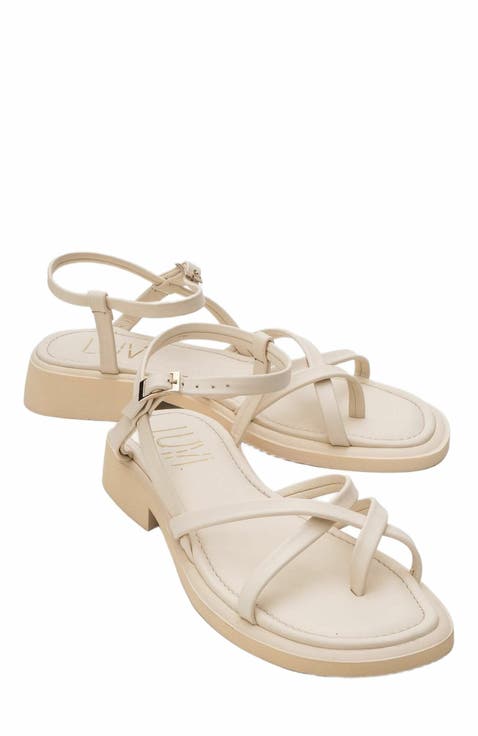 Antas Strappy Leather Flat Sandals (Women)