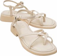 Forever & Always Shoes Antas Strappy Leather Flat Sandals