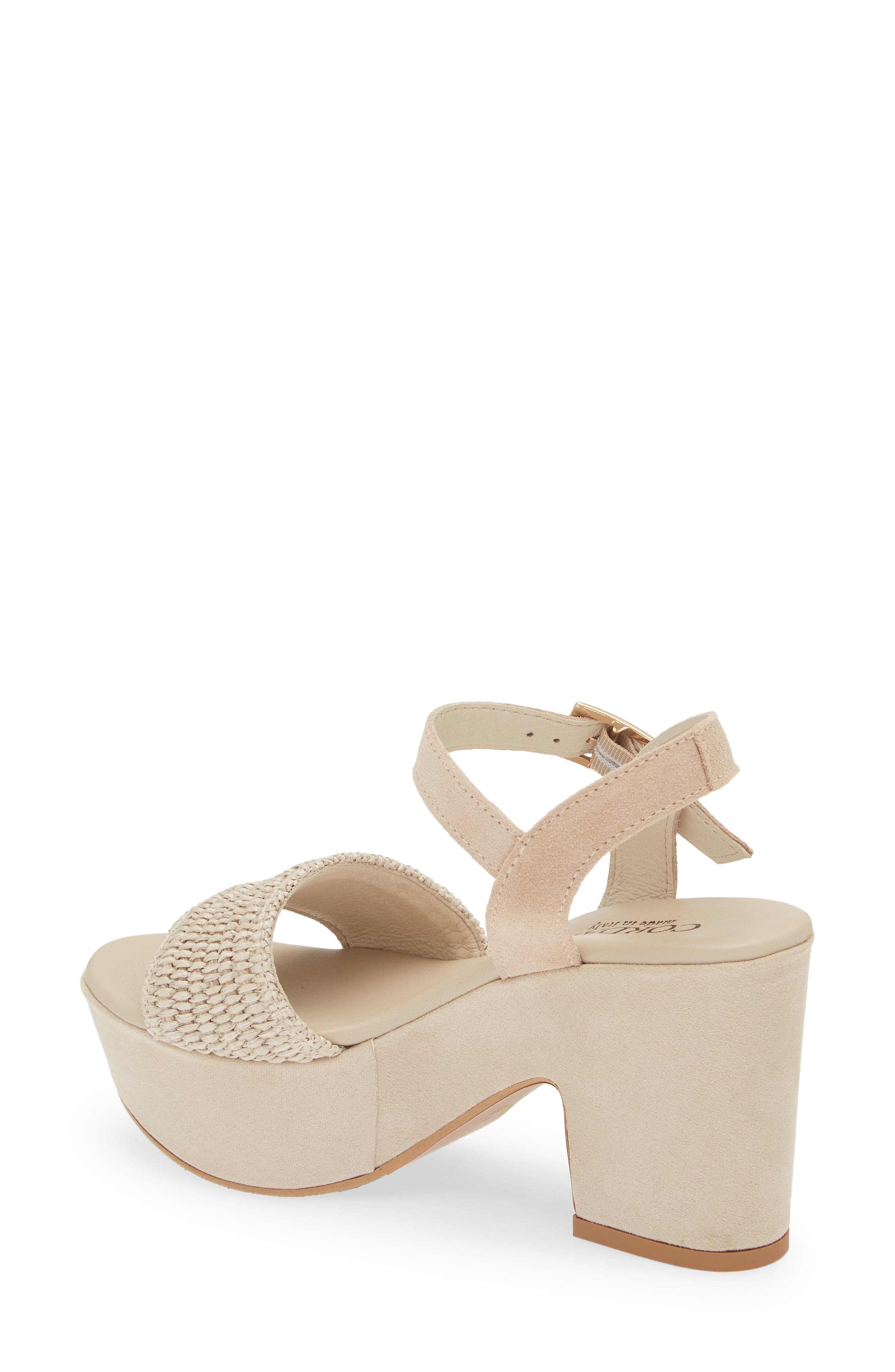 Cordani Liona Raffia Platform Sandal, Alternate, color, Sint Beige