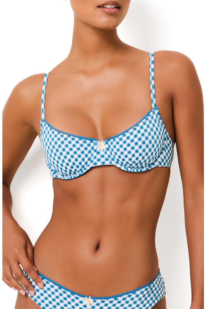 The Daphne Bikini Top, Main, color, COSMIC BLUE GINGHAM