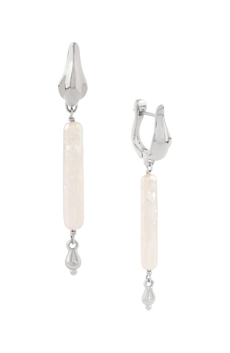 Astor & Orion Artemis Pearl Huggies, Main, color, Silver