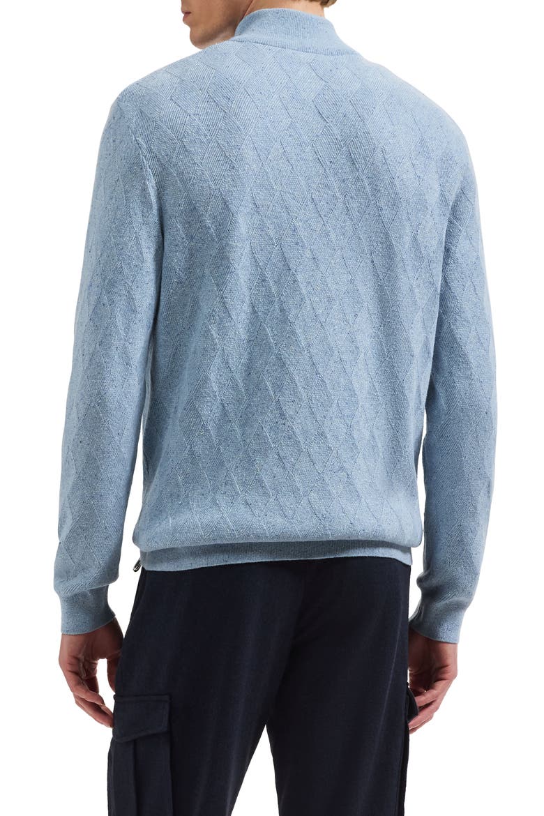 Wool & Cashmere Blend Quarter Zip Sweater, Alternate, color, HAZY BLUE