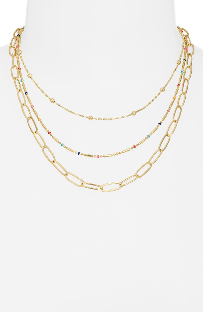 Nordstrom Set of 2 Enamel Dot Chain Layered Necklaces, Alternate, color, 