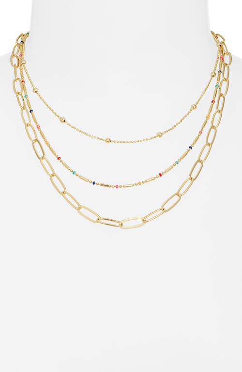 NORDSTROM NORDSTROM SET OF 2 ENAMEL DOT CHAIN LAYERED NECKLACES 