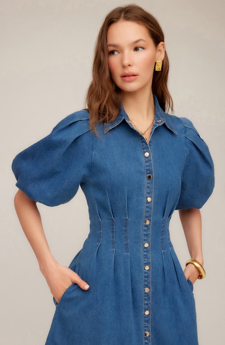 FIFTEEN TWENTY Esme Denim Shirtdress, Alternate, color, Denim