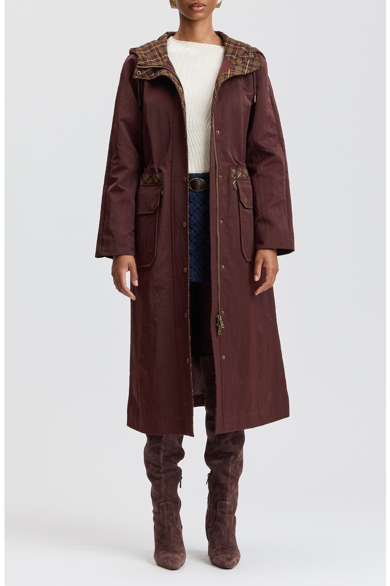 Combo Rain Coat, Alternate, color, WINE PLAID