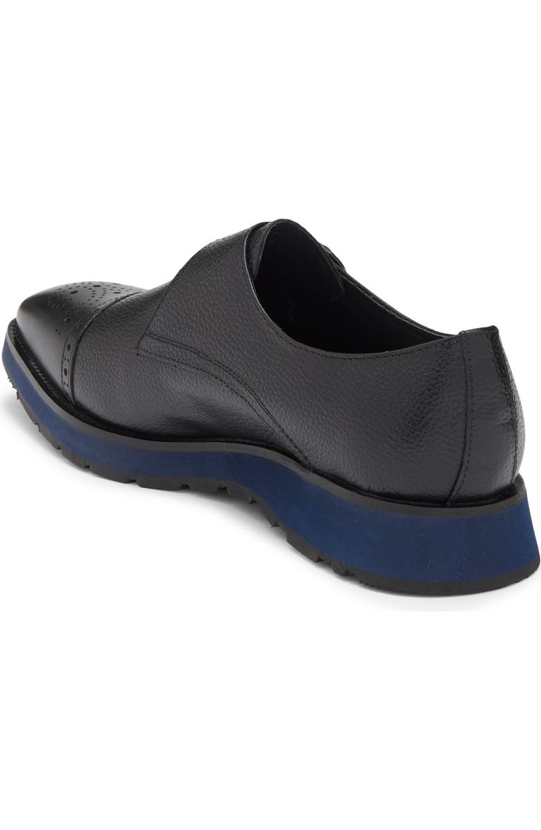 Maison Forte Coventry Hybrid Cap Toe Monk Strap Loafer, Alternate, color, Black