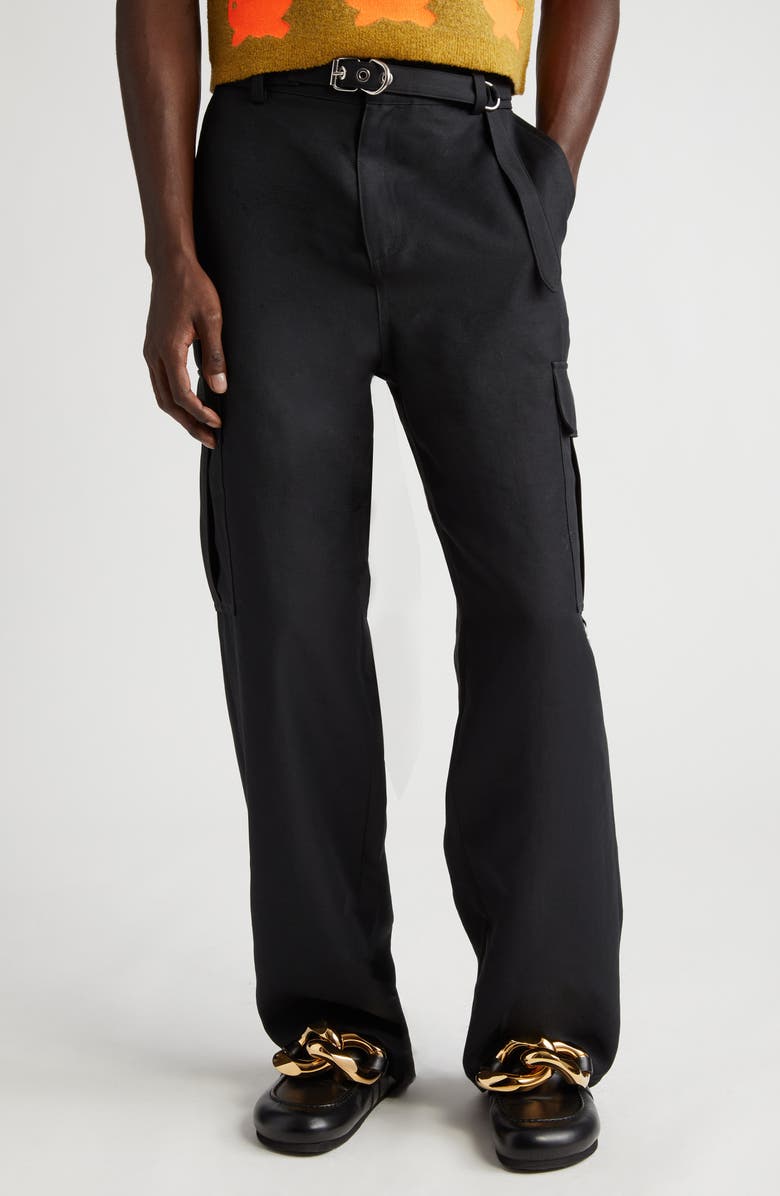 JW Anderson Belted Padlock Detail Cargo Pants, Main, color, 